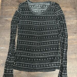 Aeropostale Sweater Patterned Long-Sleeve Top